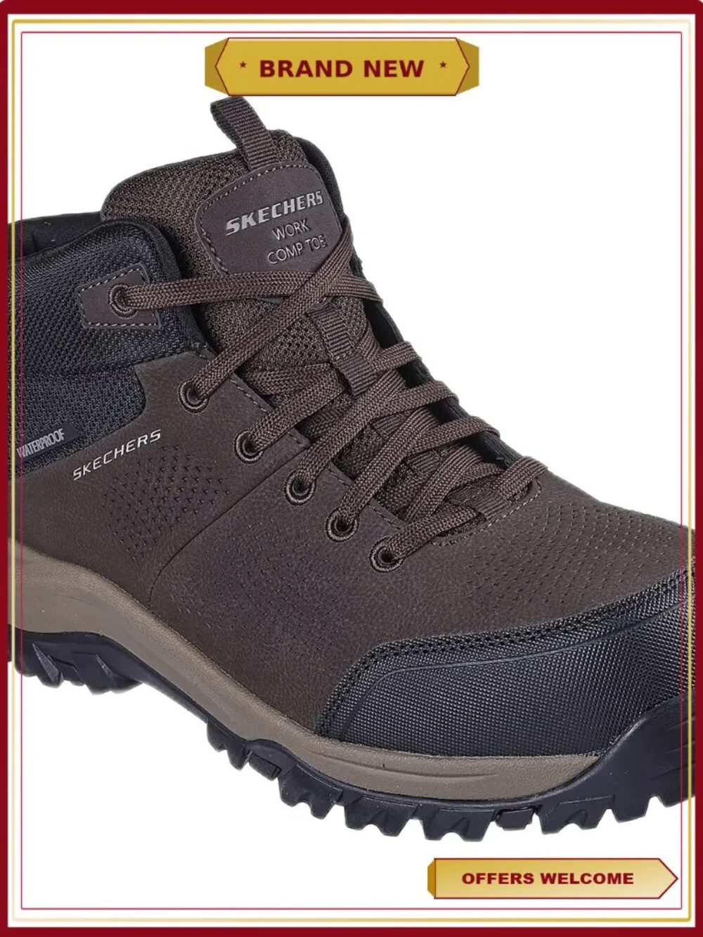 Waterproof Composite Toe Hiker Boots Lace Up Work Safety